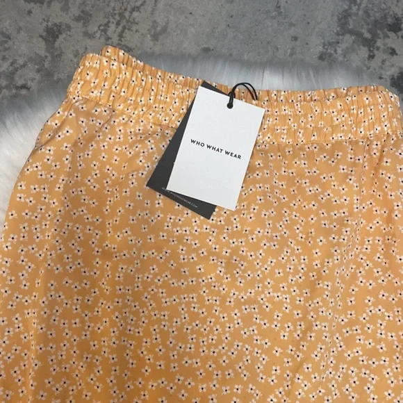 NEW! Orange Floral Maxi Skirt Who What Wear - Picture 2 of 4